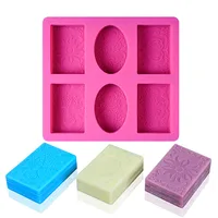 

Ready To Ship Wholesale DIY pattern soap mold square ellipse silicone soap mold