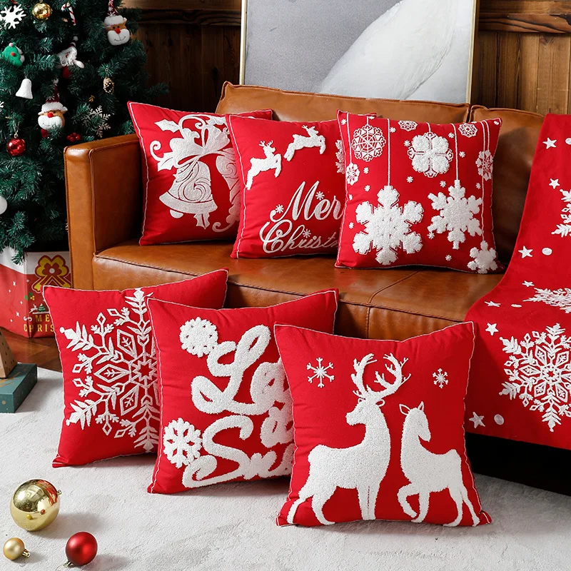 

Embroidery Christmas Cushion Christmas Pillow Case Fancy Pillow Case Manufacture Supply