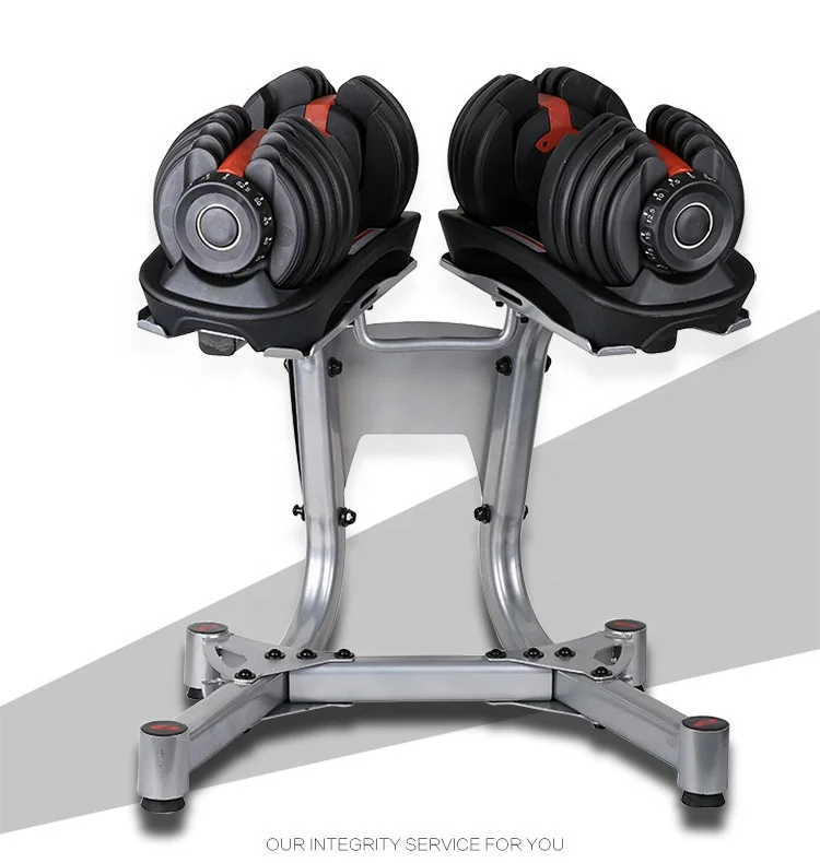 

gym household adjustable dumbbell set 24kg/52.5lbs adjustable dumbbell holder, Gray