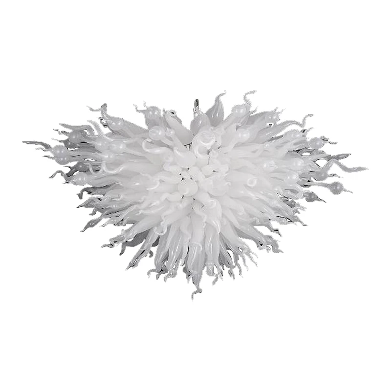 

Modern White Hand Blown Glass Chandelier LED Light Art Glass Lighting decoration for Home