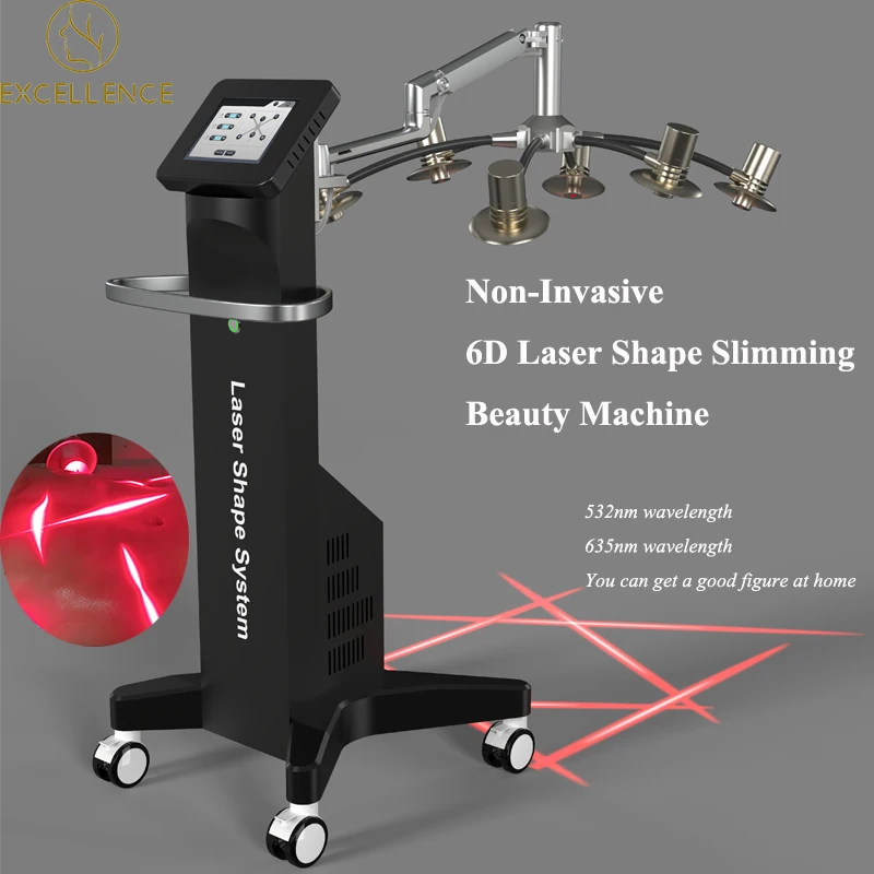

New Arrivals 6D Laser 532nm Green Color and 635nm Red Color Laser Fat Removal Slimming Machine Price