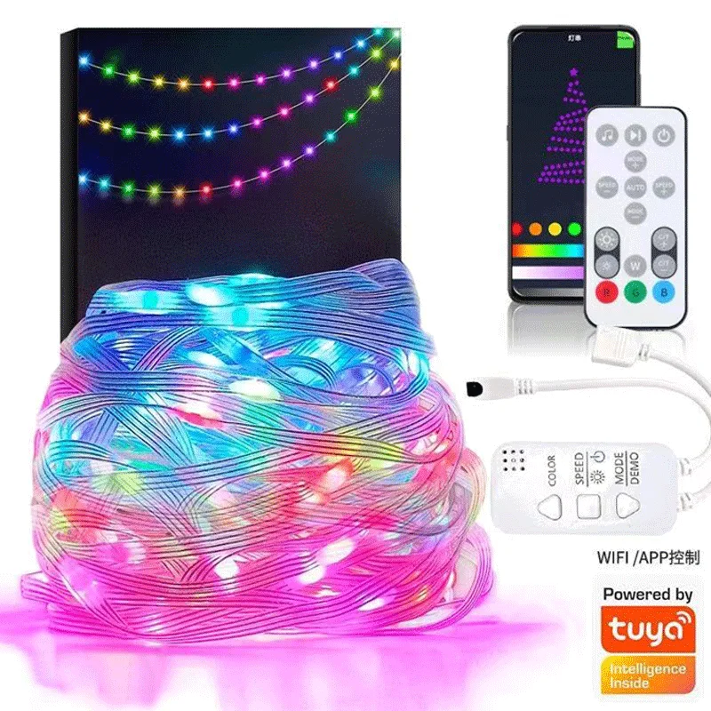 

Tuya Smart WiFi LED Magic Color String lights Dreamcolor 10m RGB RGBIC USB Strip Light Work Alexa Music Sync APP control