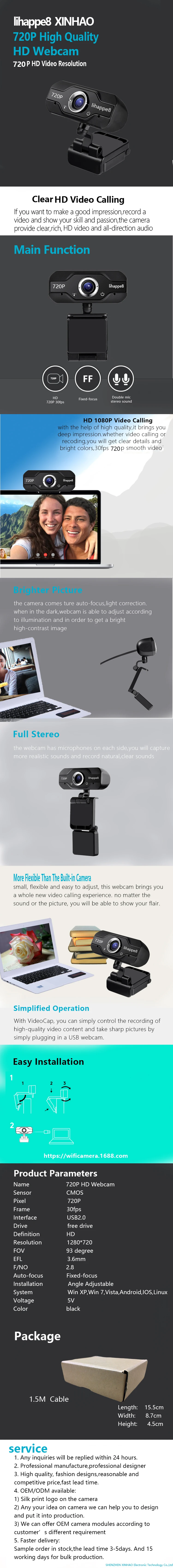 Hot selling web camera lihappe8 camera webcam with mic hd webcam usb 720p for pc laptop