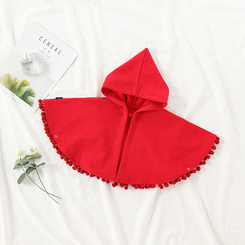 

Baby out red cloak Children's hooded jacket Girls' western style cloak tide