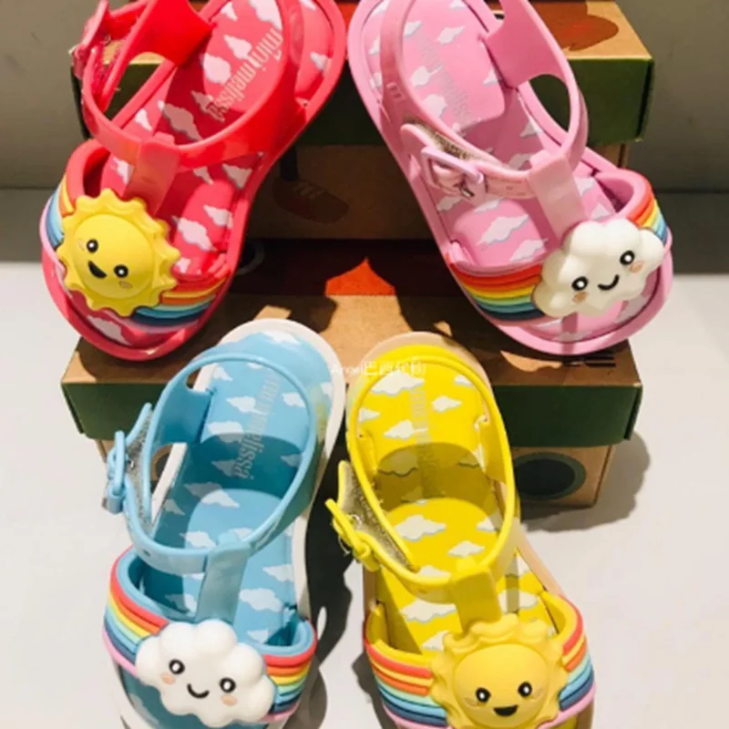 

2021 New Mini Jelly Shoes Baby Sandals Rainbow Cloud Beach Shoes