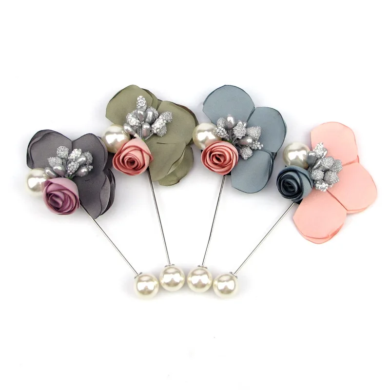 

CLARMER High Quality Vintage Gold Brooch Pins Double Head Simulation Pearl Large Big Brooches For Women Wedding Jewelry, Picture color