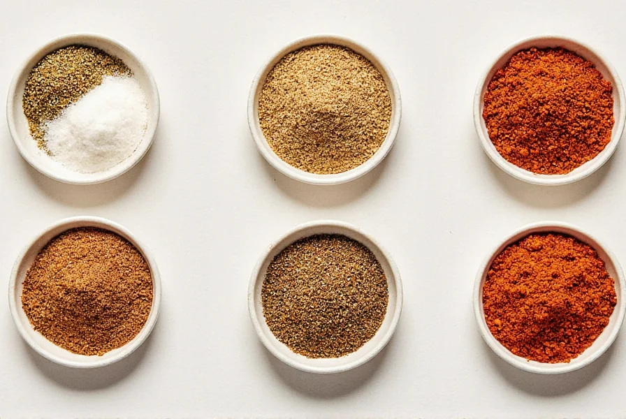 Seasoning blends on a wooden board