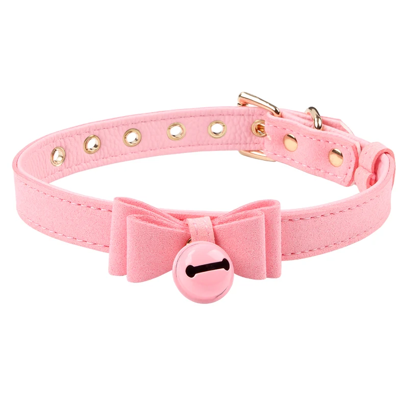 

4 colors lovely BDSM Bondage Collar soft material Small Bell cosplay Cat Collar