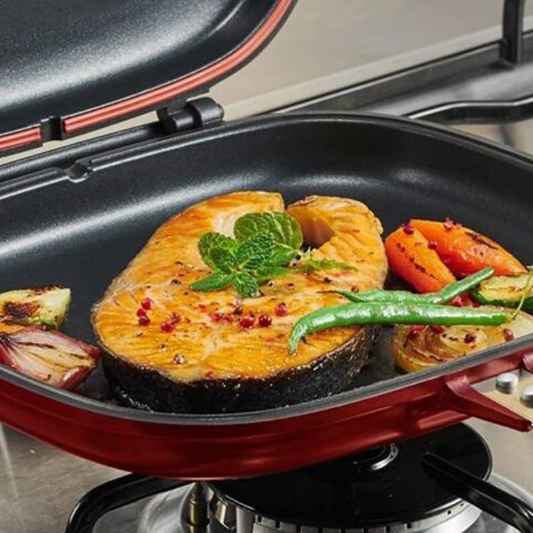 32 cm TIFALEX 1x Durable Aluminum Frying Pan Die Casting Double Sided Fry Pan Grill Pan 