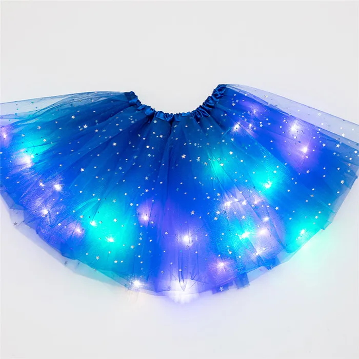 

Wholesale  Stage Performance Dress blue red LED luminous ballet tutu skirt for adult, As picture