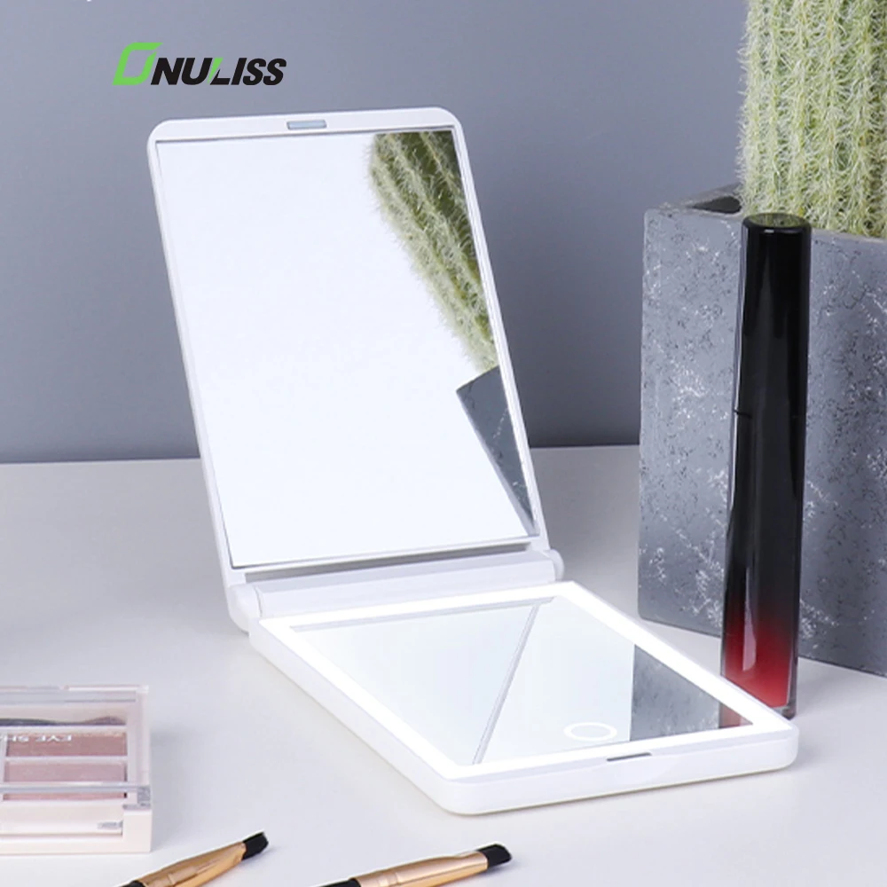 

Hand Held Magnifying Mirror Vanity Led Light Travel Makeup Mirror