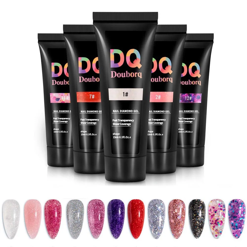 

Nail Extension Glitter Poly Nail Gel Diamond UV Building Jelly Gel Polish
