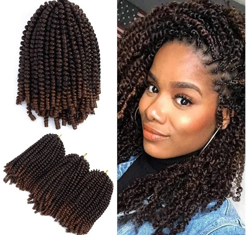synthetic spring twist hair 8 inch marlibob hair
