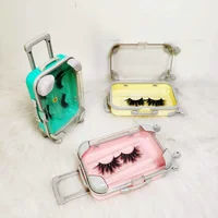 

Wholesale customization eshinee lashes luggage box mink lashes mini suitcase eyelash box 25mm eyelashes 3d With Custom Packaging