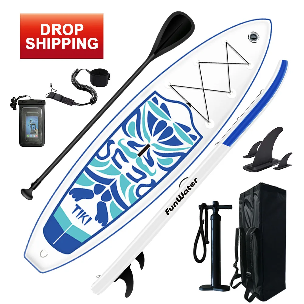 

FUNWATER drop shipping sup paddle board drop shipping surf inflatable long board surfboard kitesurf board, Blue and pink