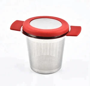 Image of 2 handle 60 mesh stainless steel 304 tea filter strainer/tea infuser