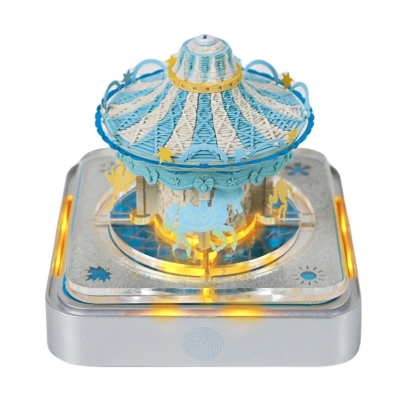 Creative Desktop Calendar Novelty Gift 3D Memo Notes Paper Cube Carousel Model Panoramic View 3D Notepad for Christmas Gift