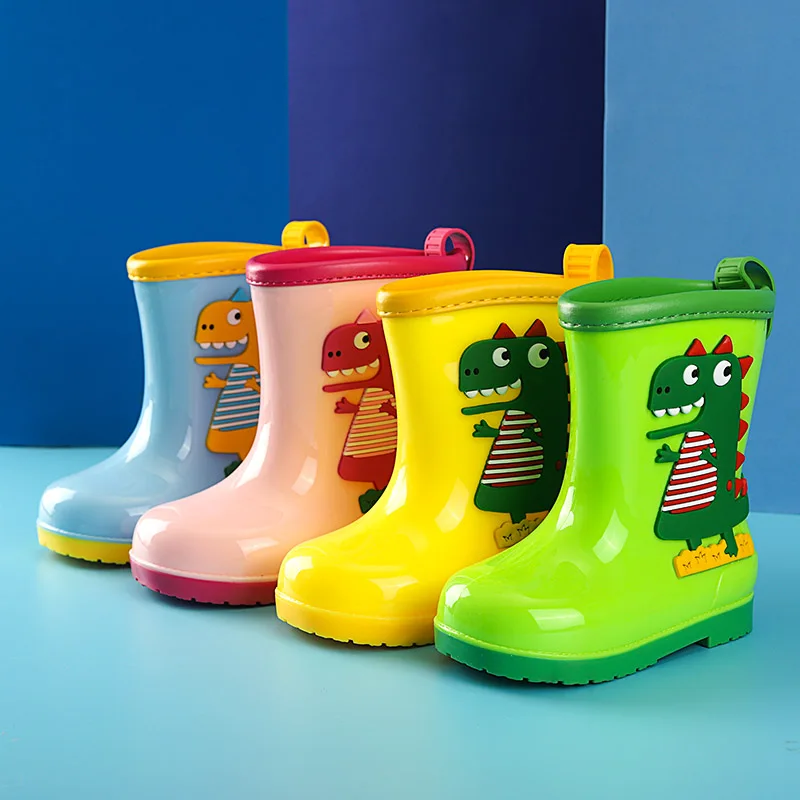 

High quality boys and girls kids rain boots dinosaur patterns Cartoon Children Sandals Child Shoes Kids Boots Summer Rain Boot, Pink/blue/green/yellow