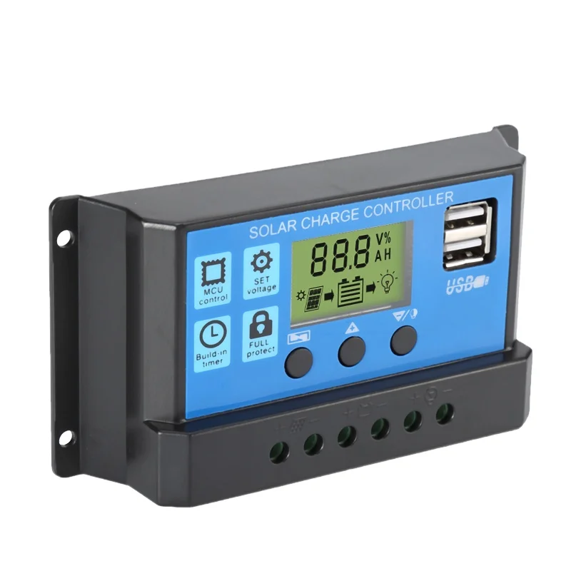 

PWM 20A Solar Charge Controller LCD display USB Output 5V 12V/24V battery led solar Charge controller