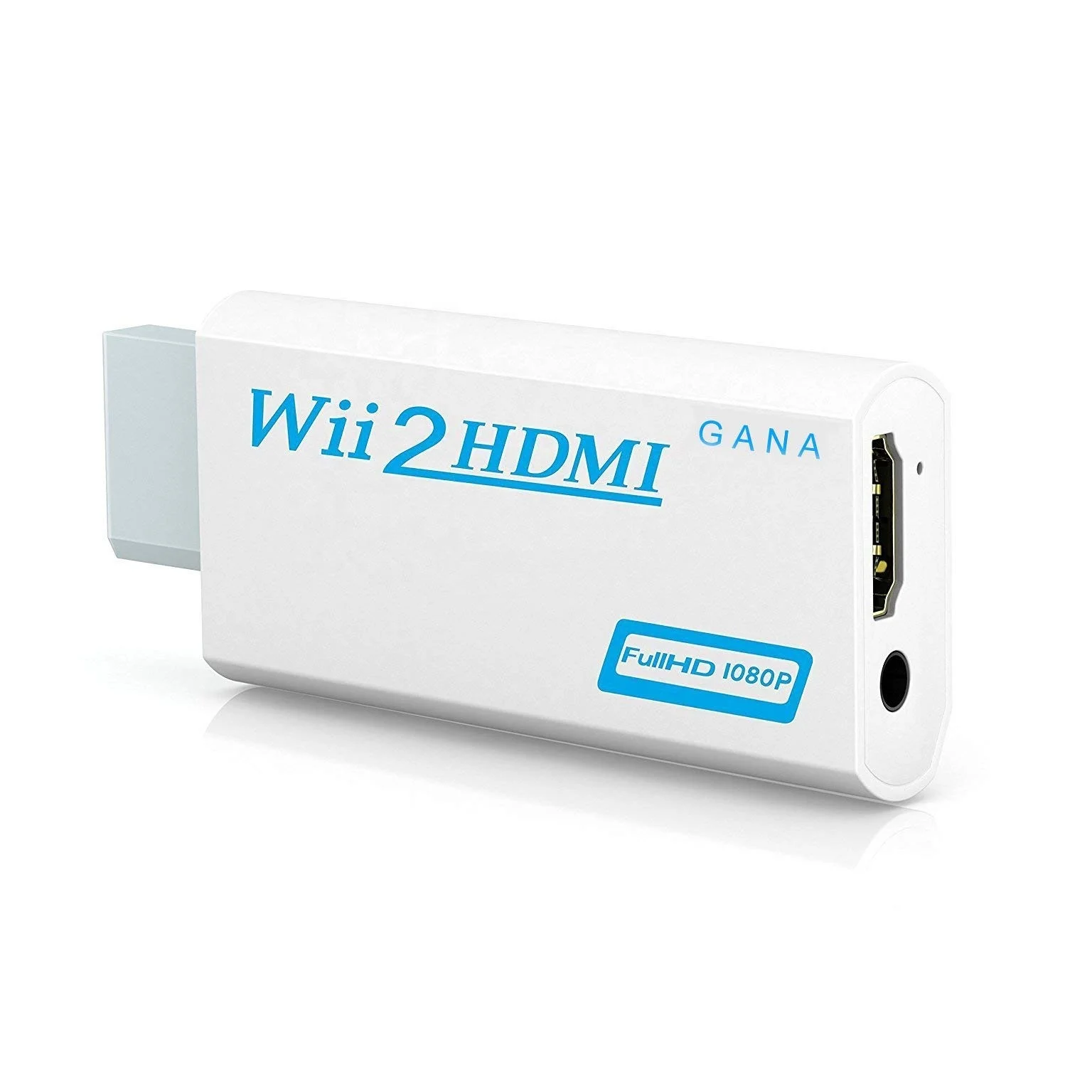 

Full HD 1080P Wii to HDMI Converter Adapter Wii2HDMI Converter 3.5mm Audio for PC HDTV Monitor Display white and black, Black white
