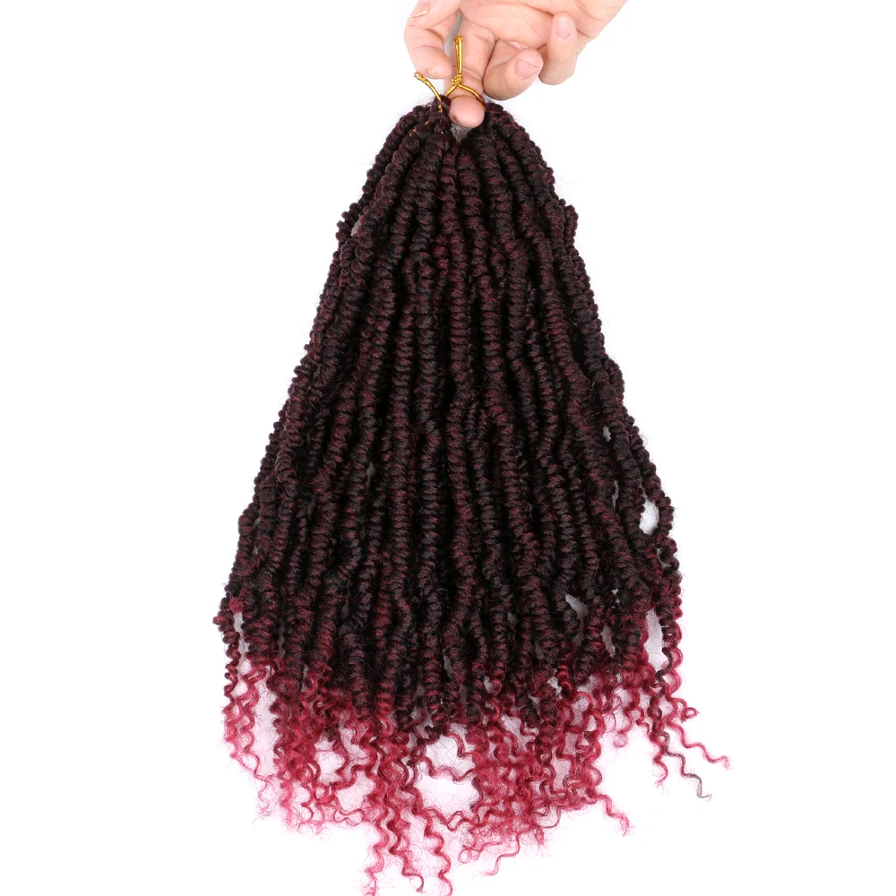 

Synthetic Passion Twists Curly Crotchet Extensions Braids Kinky 14inch Bomb Twist Braiding Hair