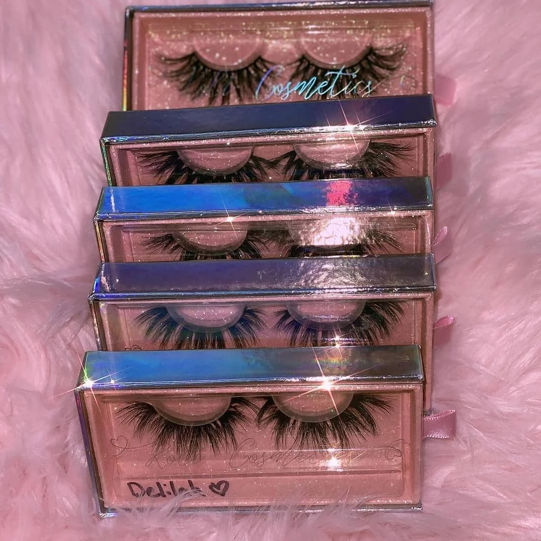 

High Quality Custom Classic Lashes Box Packaging Vendor Iridescent Unique Diamond Sweet Candy Eyelash Case With Logo