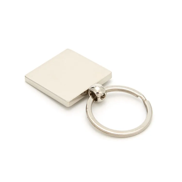 

New Professional Design Promotional Custom Metal Keychain Blank Zinc Alloy Square Keychain Keyring, Picture