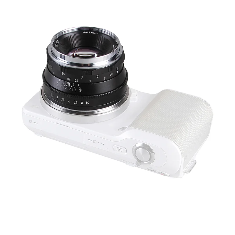 

2022 APS-C 35mm F1.6-16 NEX M43 FX E/EOS-M Mout Lens for Canon SONY NIKON Olympus Fujitsu camera, Black