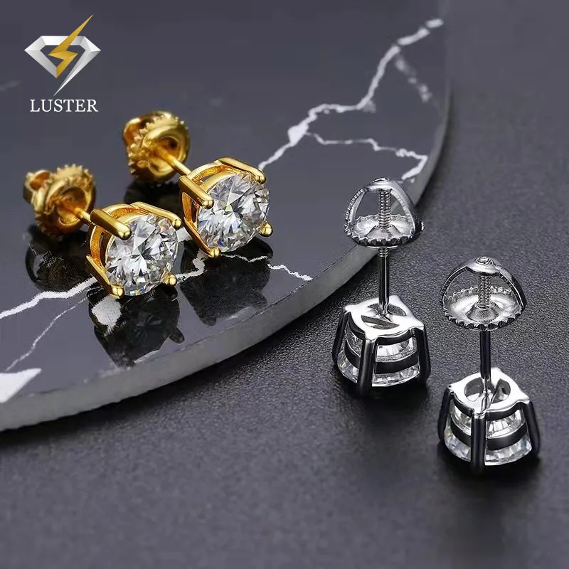 D VVS1  3mm  4mm  5mm  6mm  6.5mm 8mm Screw Back  Sterling Silver 925 Jewelry Moissnaite  Earring