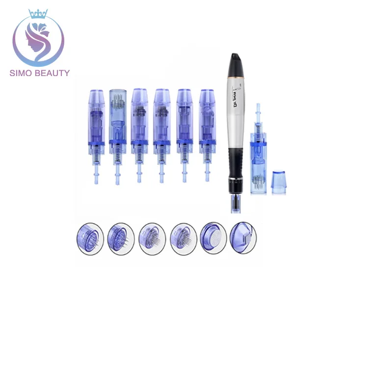 

Beauty a6 a7 dermapen dr microneedling pen machine micro needle pen, Transparent blue