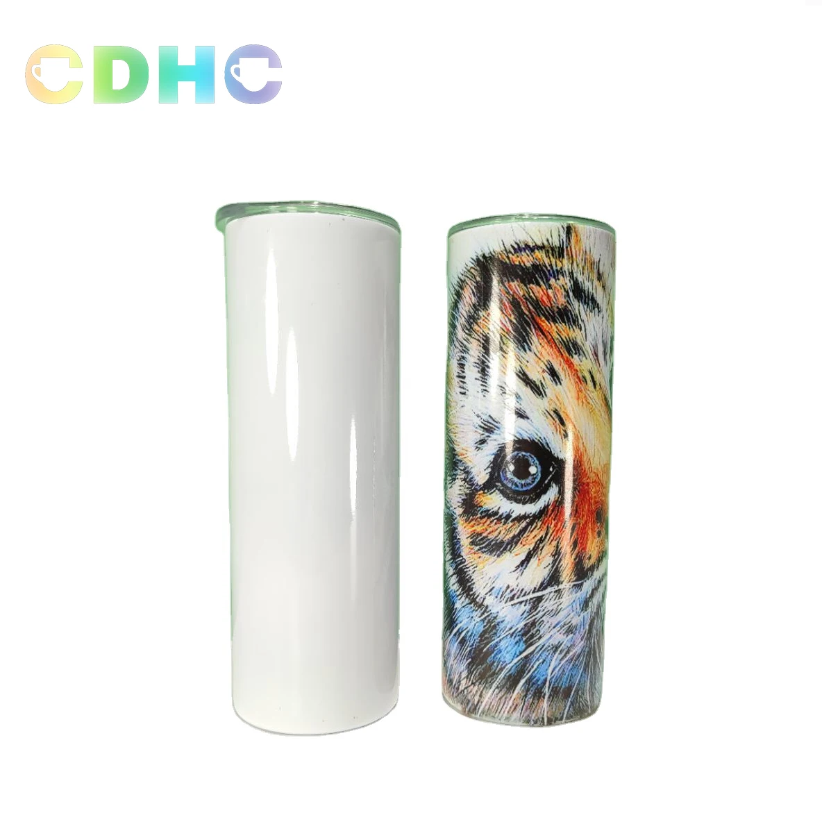 

US Warehouse 20oz Sublimation Blanks Skinny Tumblers Double Wall Stainless Steel Vacuum Insulated Sublimation Straight Tumbler, Sublimation blank white