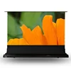 Floor Rising Electric tab tension Projection Screen with Ambient Light PVC-Crystal for UST projector