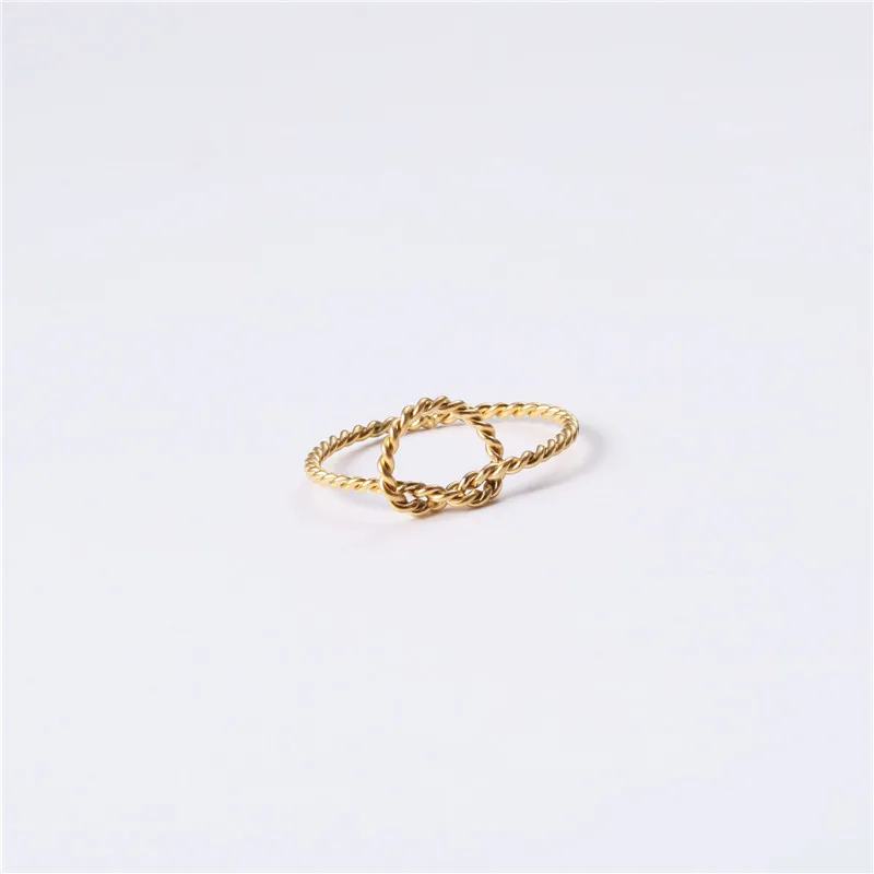 

High Quality Rope Knot Ring Trendy Stainless Steel Jewelry Gold 18K