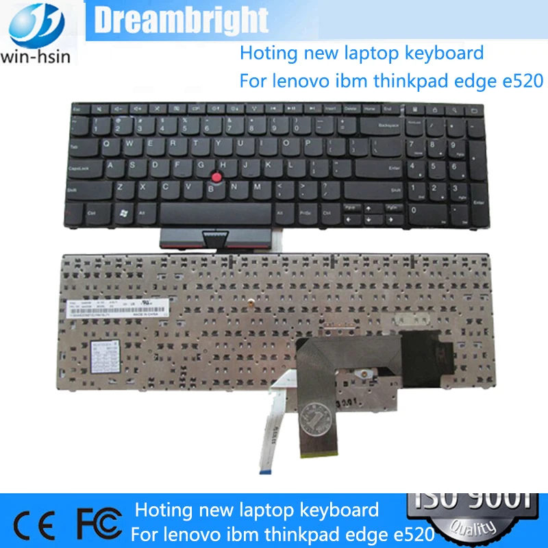 New Laptop US Keyboard Replacement for Lenovo IBM Thinkpad Edge E520 E525 0a62038 04w2236 US Layout Black Color 