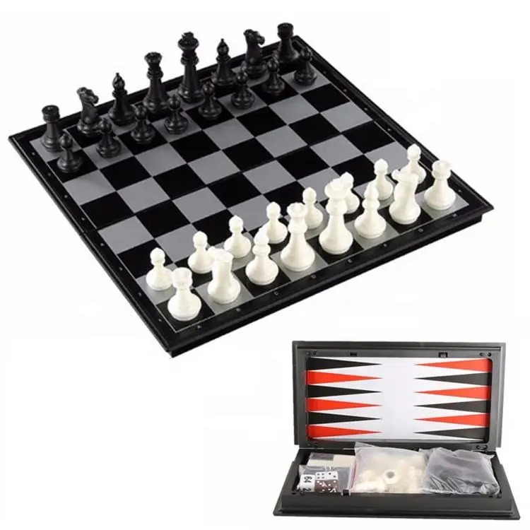 

Manufacturers selling Plastic checkers backgammon chess set 32*32*2cm 3 in 1 Magnetic chess sets