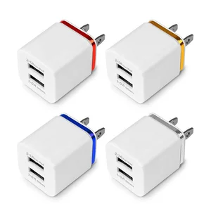 Factory Price 2.1A Dual Port USB Cube Power Adapter EU US Plug USB Wall Charger
