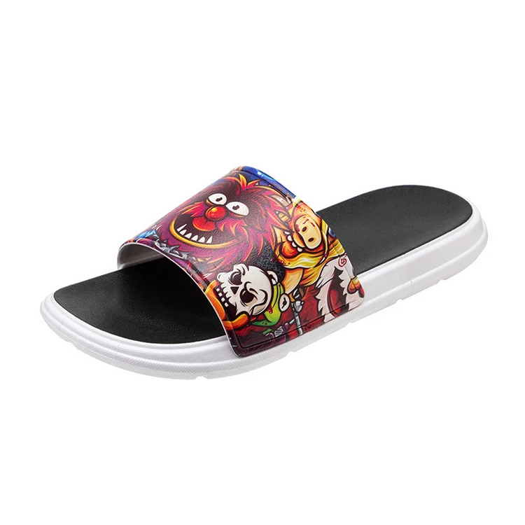 

Hot sell PVC yong slipper design slippers slide sandal Cartoon Print Beach soft skin friendly non-slip lovely cute slipper, Picture