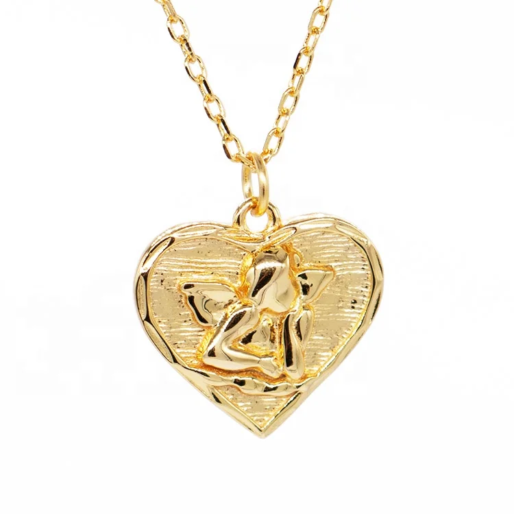 

Custom Made 925 Sterling Silver with Gold Plated Chain Heart Shape Necklace