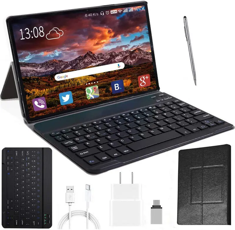 

Tablet 10.1 Inch Android 10.0 Octa-Core Tablet+Keyboard with 4GB RAM 64GB ROM,1280*800 IPS HD Display,4G WiFi 5MP+8MP Cameras