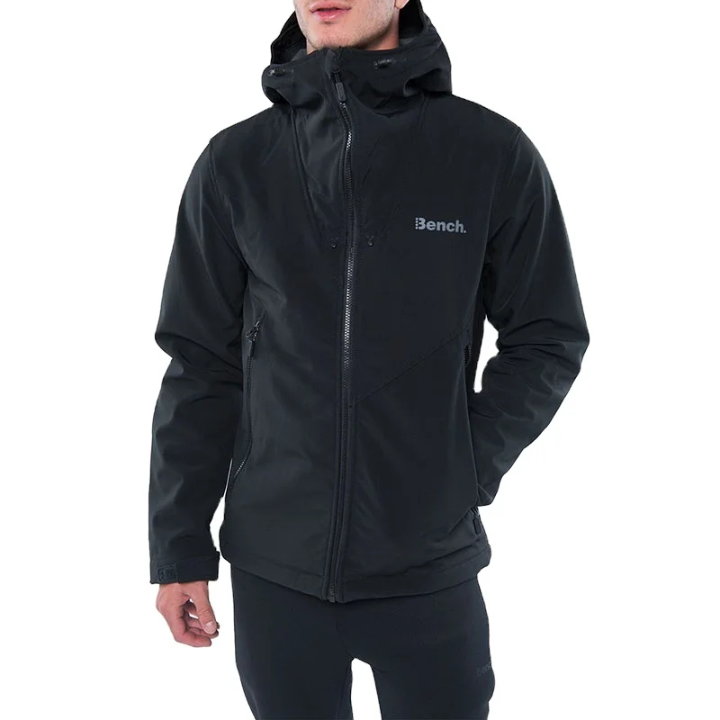 

Mens custom outdoor sports bonded casual waterproof breathable softshell polyester windbreaker hoodie jacket black, Customizable