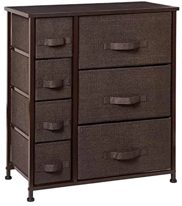 

Steel Frame 7 Drawers Dresser Furniture Storage Tower Unit for Bedroom Hallway Closet, Black/charcoal