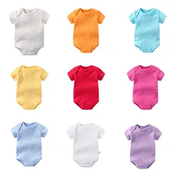 100% cotton blank plain baby short sleeve girls` r