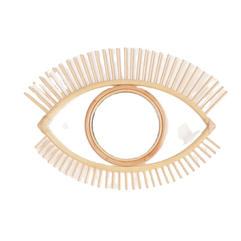 
Modern Luxury Makeup Hotel Wall Decorative Decorations Rattan Mirror Home Decor 