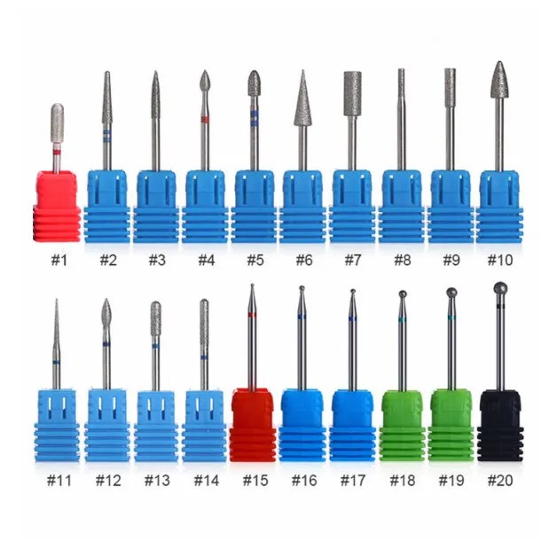 

Professional Electric Cuticle Clean Carbide Diamond Nail Drill Bit Russian Rotary Burr Milling Cutter Bits For Manicure