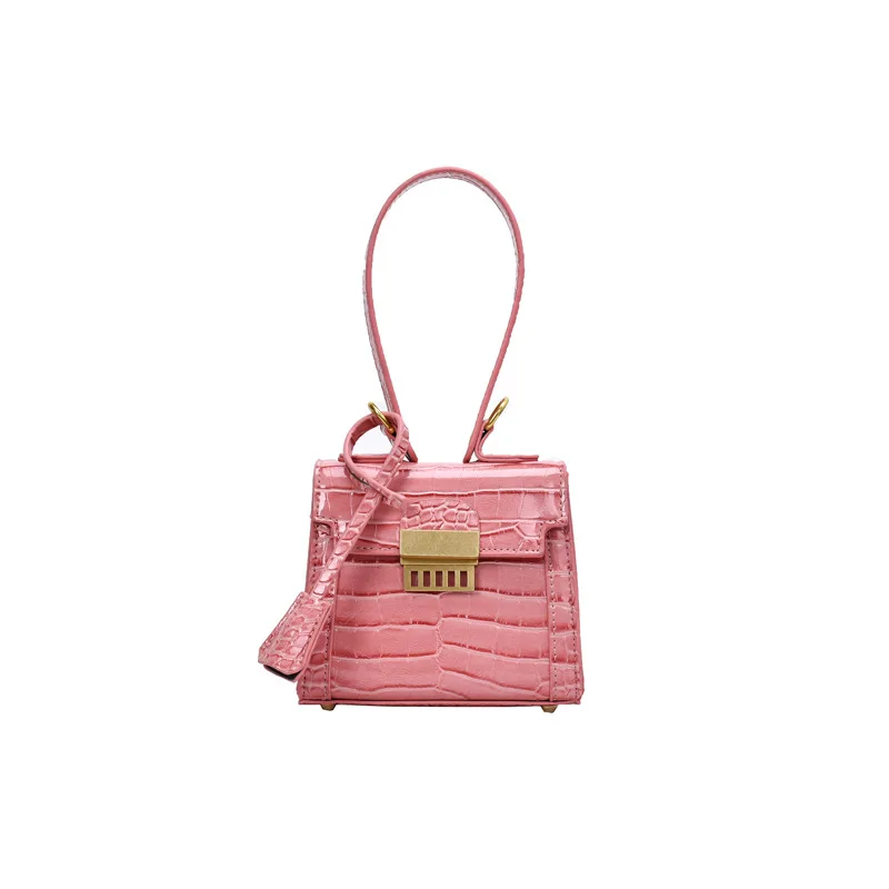 

New Design 2021 Summer Solid Color One-shoulder Slanting Alligator Ladies Handbag, As pictures