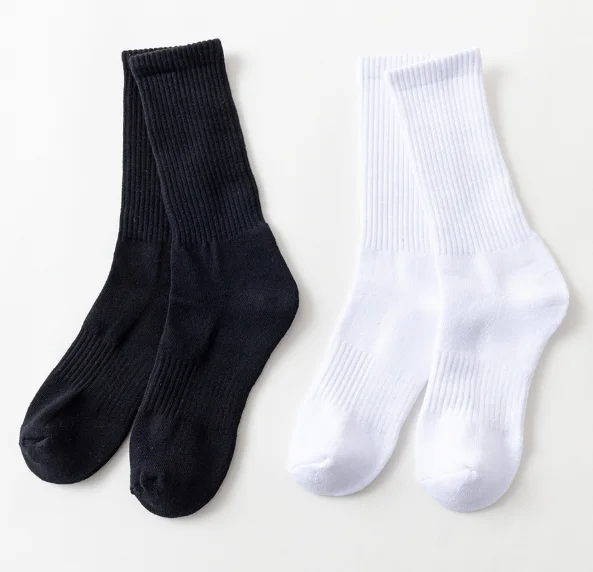 

KANGYI knitted socks custom design your own sport ribbed plain white athletic logo customize, Picture