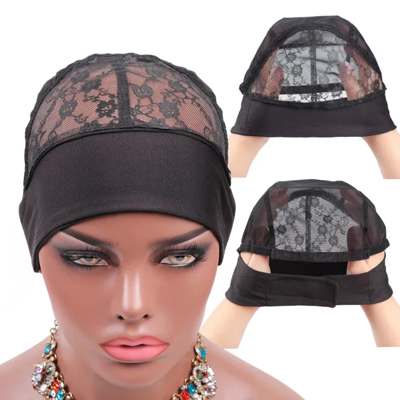 

Wholesale Adjustable Nude Lace Wig Cap,Frontal Wig Ventilated Weaving Cap for Wig,Mesh Dome Caps for Making Wigs, Black