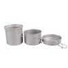 Custom logo three pieces titanium cookware stock pot and frying pan set