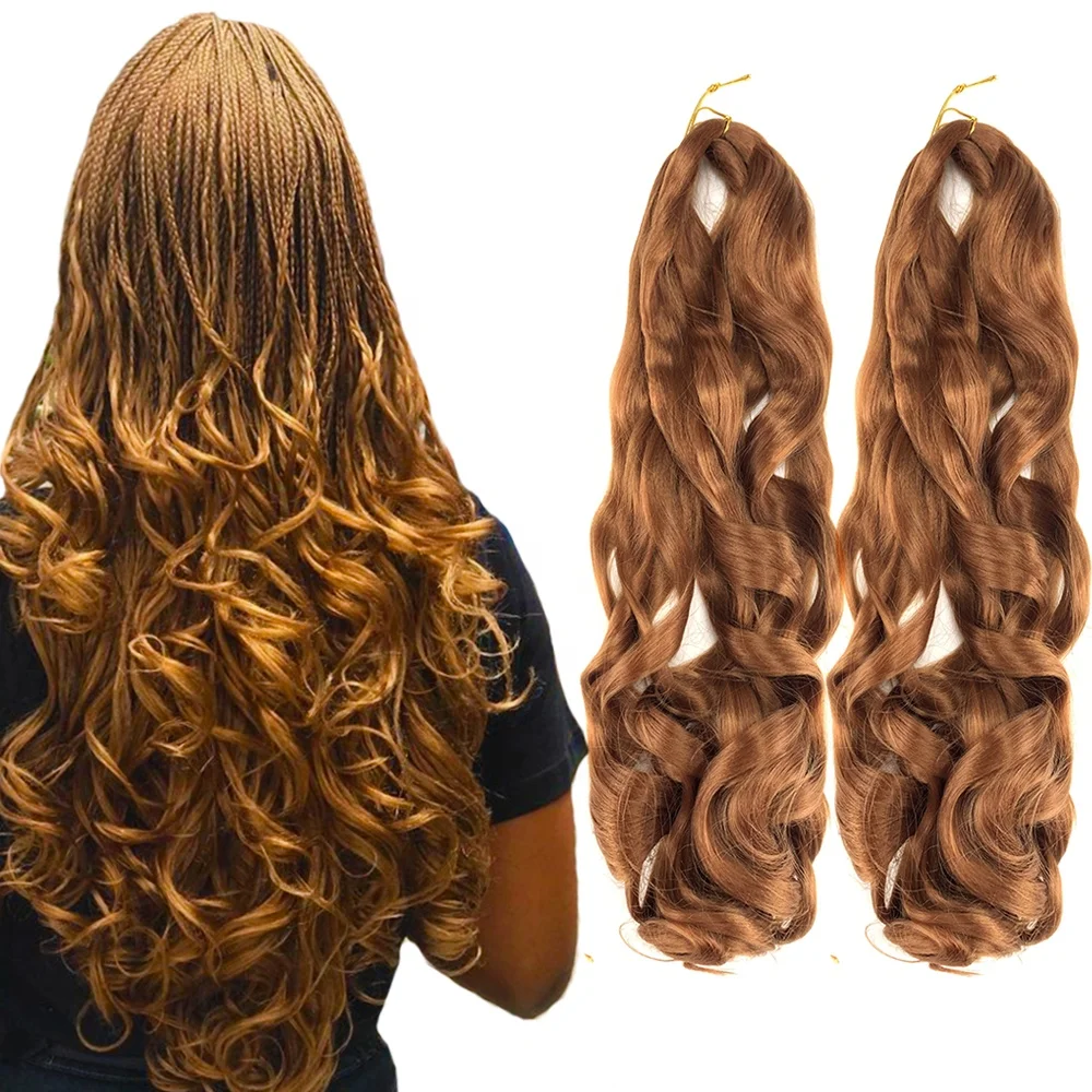 

Loose Wave Crochet Hair Attachment Spiral Curl Wholesale 150g Synthetic French Curls Hair extension Wavy Braiding Hair