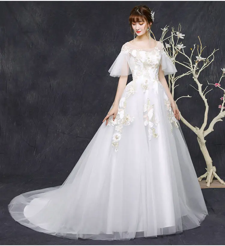 Trumpet Sleeve Baju Pengantin Wanita Embroidered Lace Big Size Wedding Dresses Modest Buy Wedding Dresses Modest Big Size Wedding Dresses Baju Pengantin Wanita Product On Alibaba Com